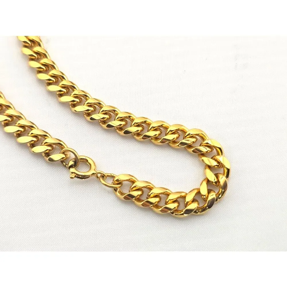Vintage Lion Head Earrings Necklace Set Gold Tone 18
